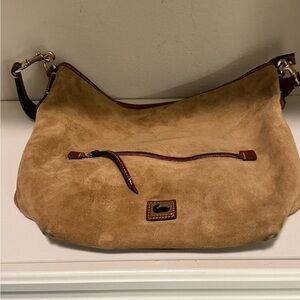Dooney & Bourk Tan Suede Tote 👜 14 in. wide x 12 inches in height.